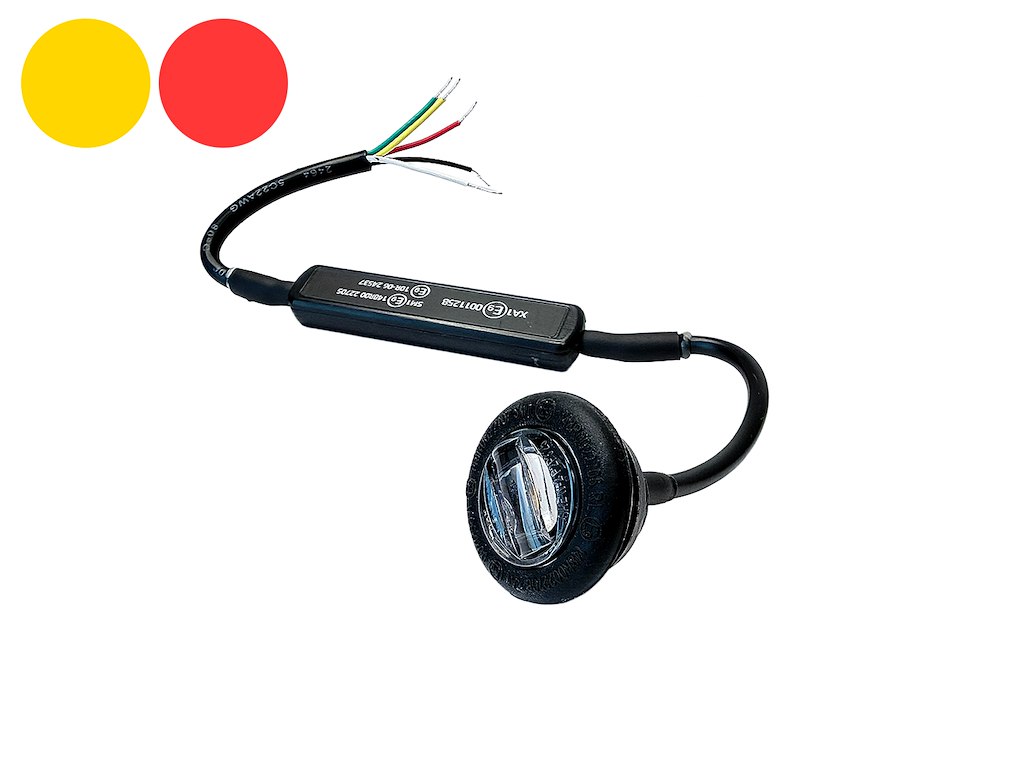 LED Mini Kombi Flash Gul - Markering Rød