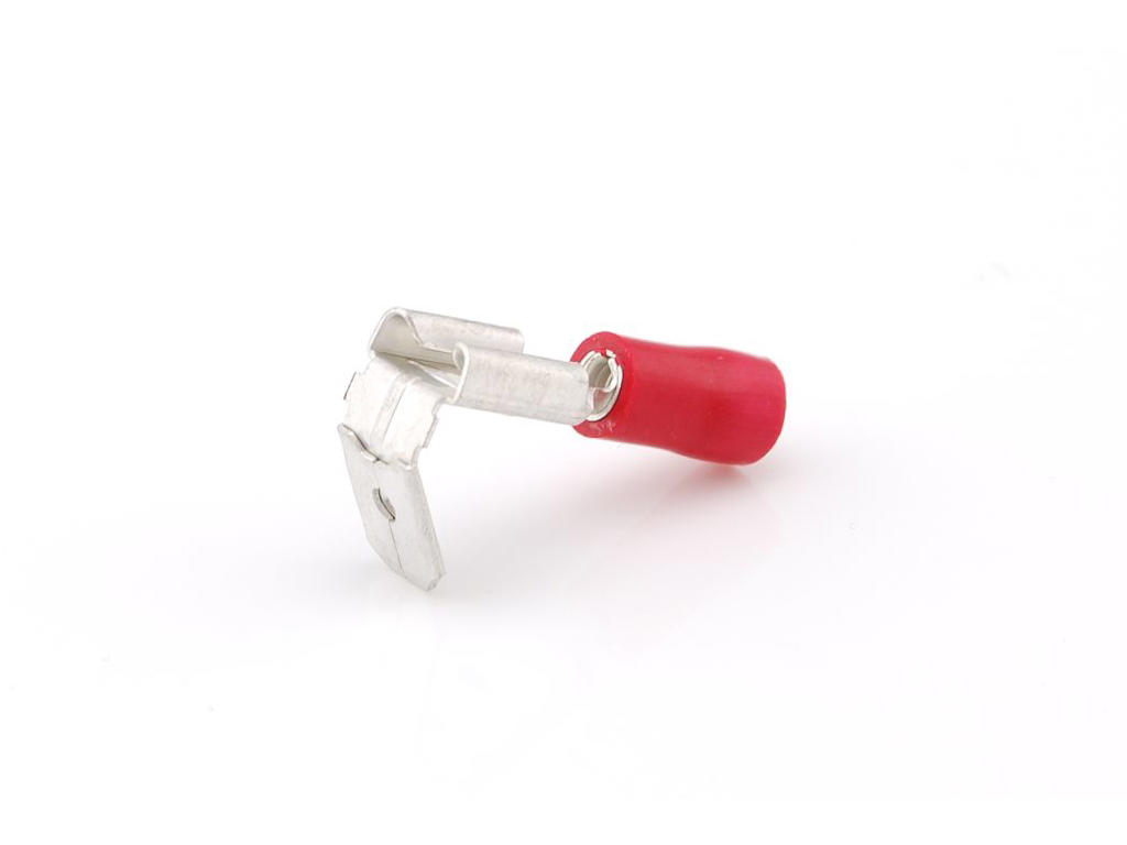 Spade hun rød. 6.4mm m/han (100 stk.)