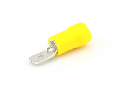 Spade han gul. 6.4mm (50 stk.)