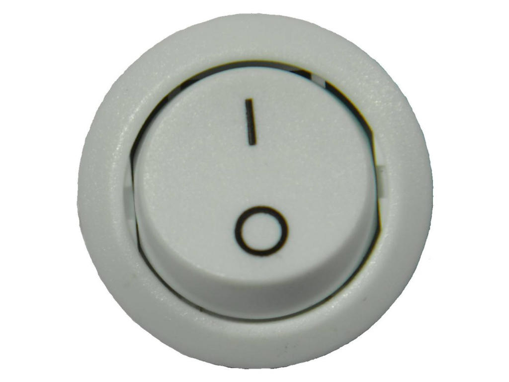 Afbryder i hvid med symbol - 1 og 0