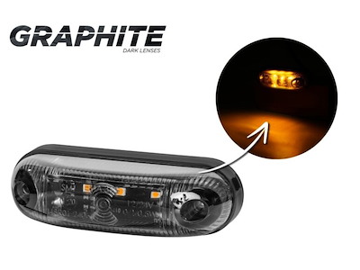 LD 390/GRAPHITE oval marker light with a rubber pad