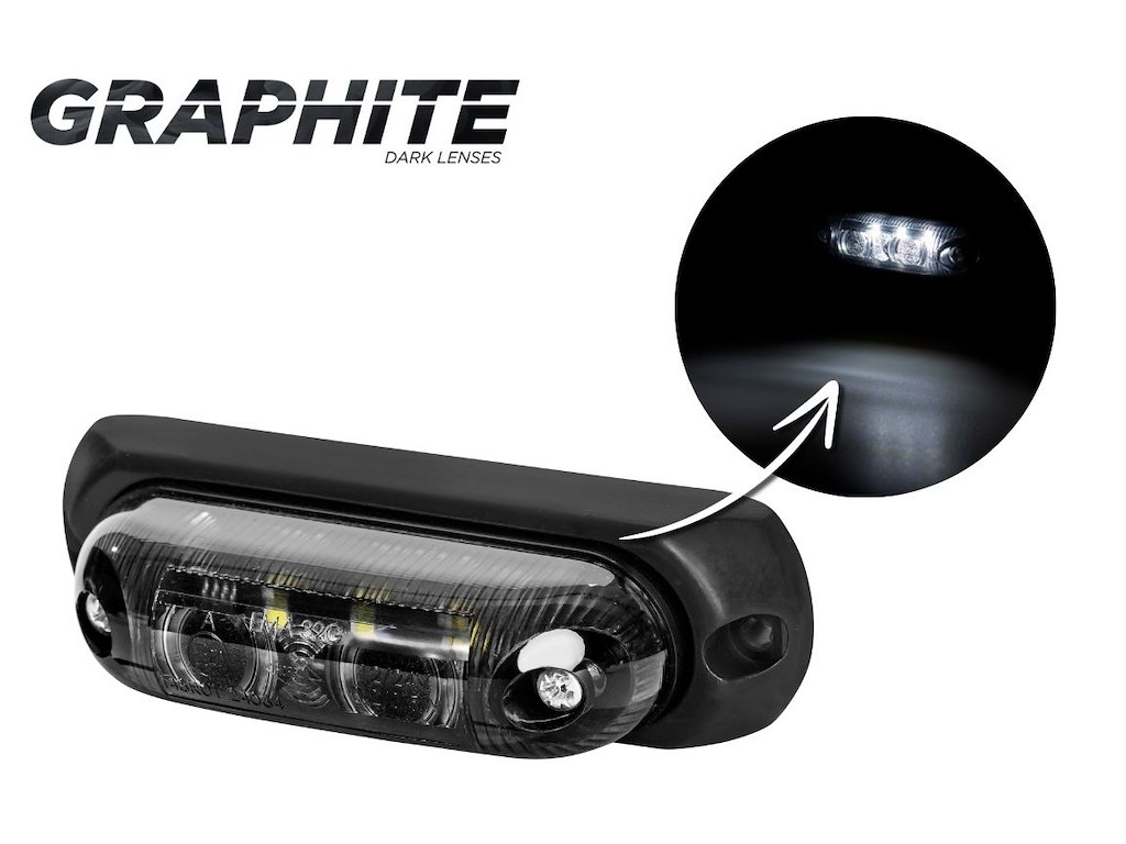 LD 377/GRAPHITE oval marker light with a rubber pad