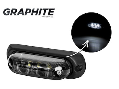 LD 377/GRAPHITE oval marker light with a rubber pad