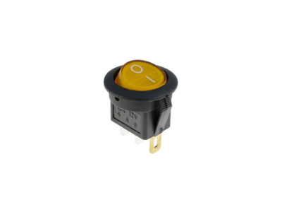 Afbryder med GUL knap og diode - 1/0