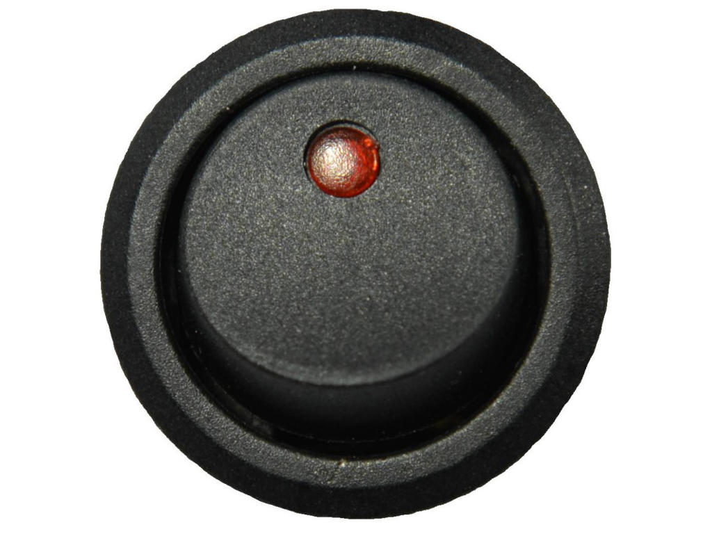 Afbryder Sort med RØD diode - 1/0
