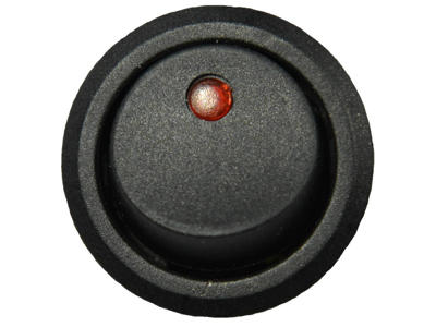 Afbryder Sort med RØD diode - 1/0
