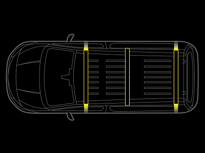 ﻿Modeltilpasset tagbøjle m. LED FLASH for Mercedes Vito