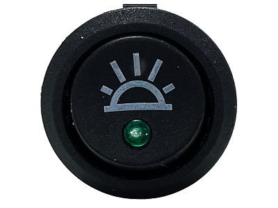 Afbryder med symbol - Kabine Lys + Grøn LED