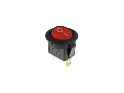 Afbryder med RØD knap og diode - 1/0