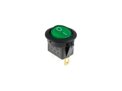 Afbryder med GRØN knap og diode - 1/0