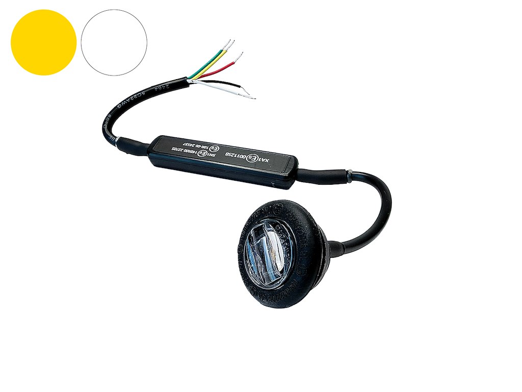 LED Mini Kombi Flash Gul - Markering Hvid