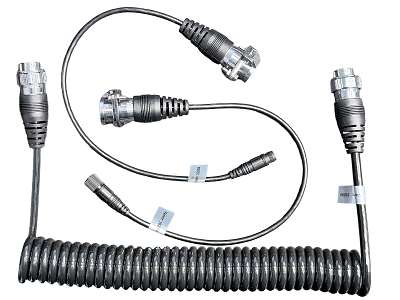 Spiral kabel kit (Mini) m/2x45cm kabel. Minax Han/Hun (støbt metal udgave)