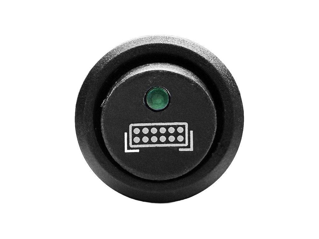 Afbryder med symbol. grøn led