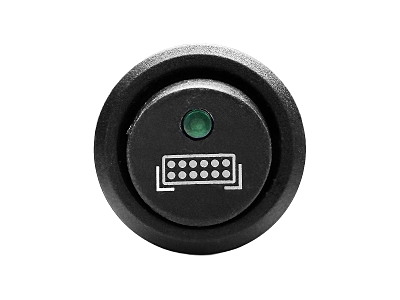 Afbryder med symbol. grøn led