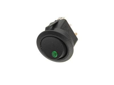 Afbryder Sort med GRØN diode - 1/0