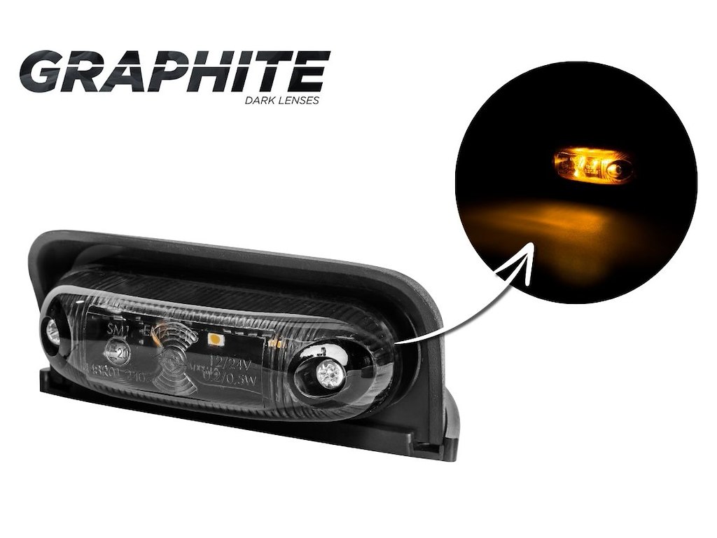 LD 233/GRAPHITE oval corner marker light 