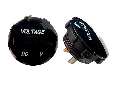 Voltmeter Ø 3.5 x 1.25 cm. lysfarve. grøn