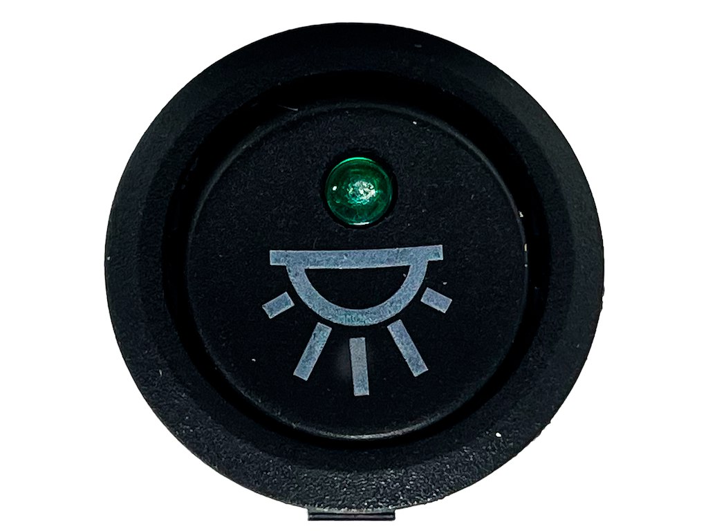 Afbryder med symbol - Kabine Lys + Grøn LED