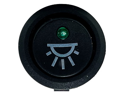 Afbryder med symbol - Kabine Lys + Grøn LED