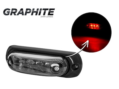 LD 379/GRAPHITE oval marker light with a rubber pad