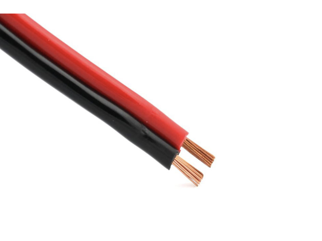 Kabel. tvilling rød/sort 16mm