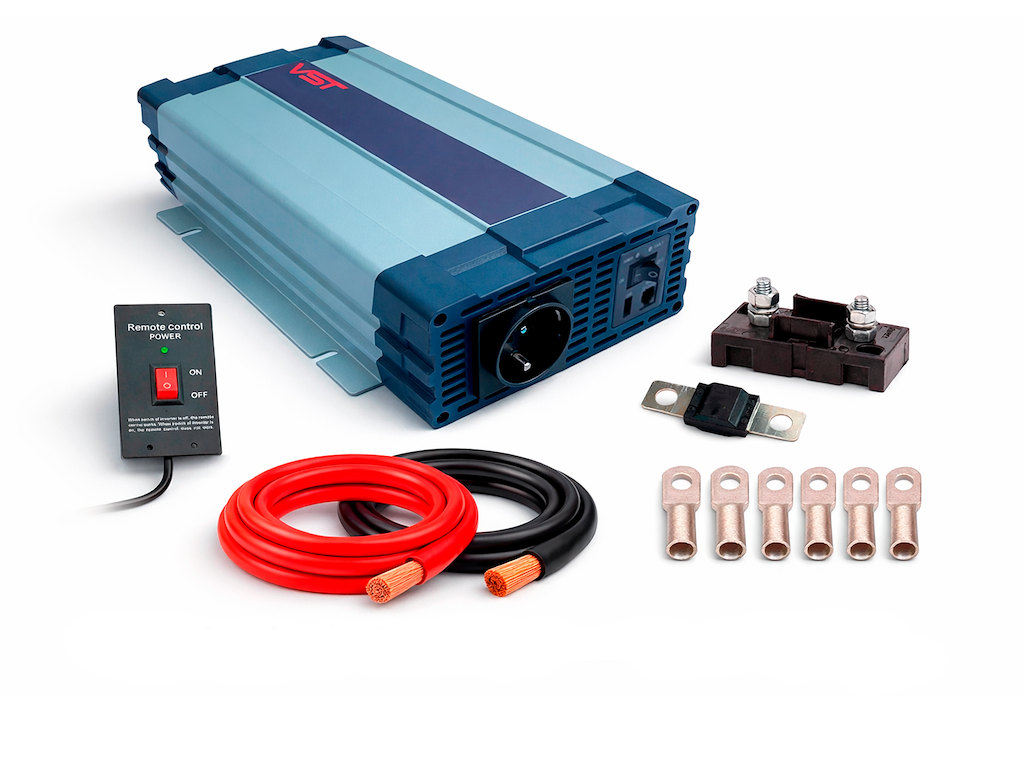VST inverterpakke 1.200W 12V/230V inkl. mont.dele