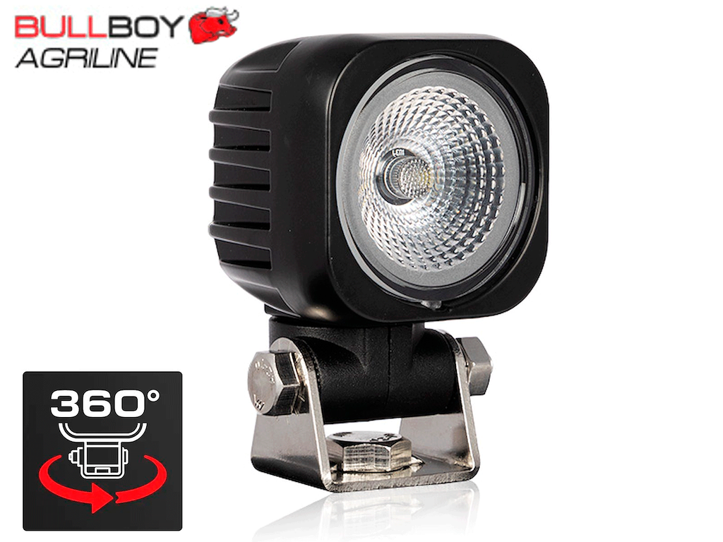 BULLBOY AGRILINE LED arbejdslampe. R10. Firkantet. CISPR25. 20W. 9-32V