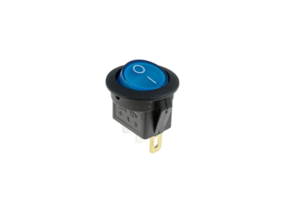 Afbryder med BLÅ knap og diode - 1/0
